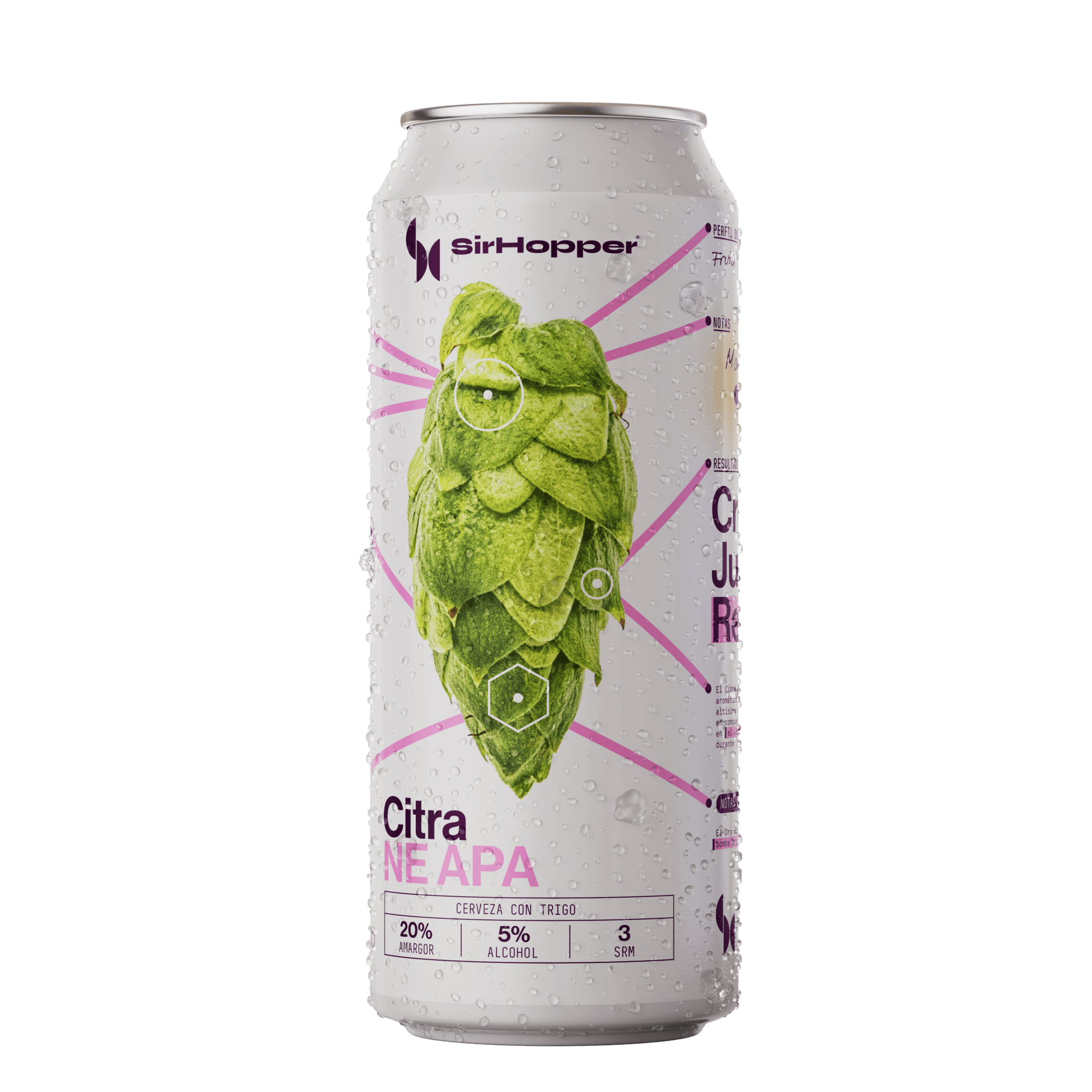 Lata Citra NE APA de SirHopper – cerveza artesanal New England con mango y maracuyá, cremosa y jugosa, IPA Day 2026