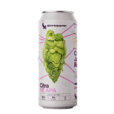 Lata Citra NE APA de SirHopper – cerveza artesanal New England con mango y maracuyá, cremosa y jugosa, IPA Day 2026